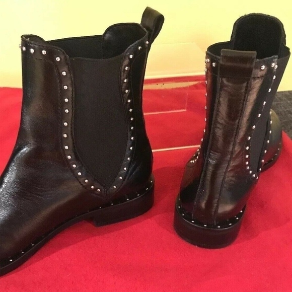 Rebecca Minkoff Sz 6 Black Sabeen Studded Boots - Picture 4 of 8